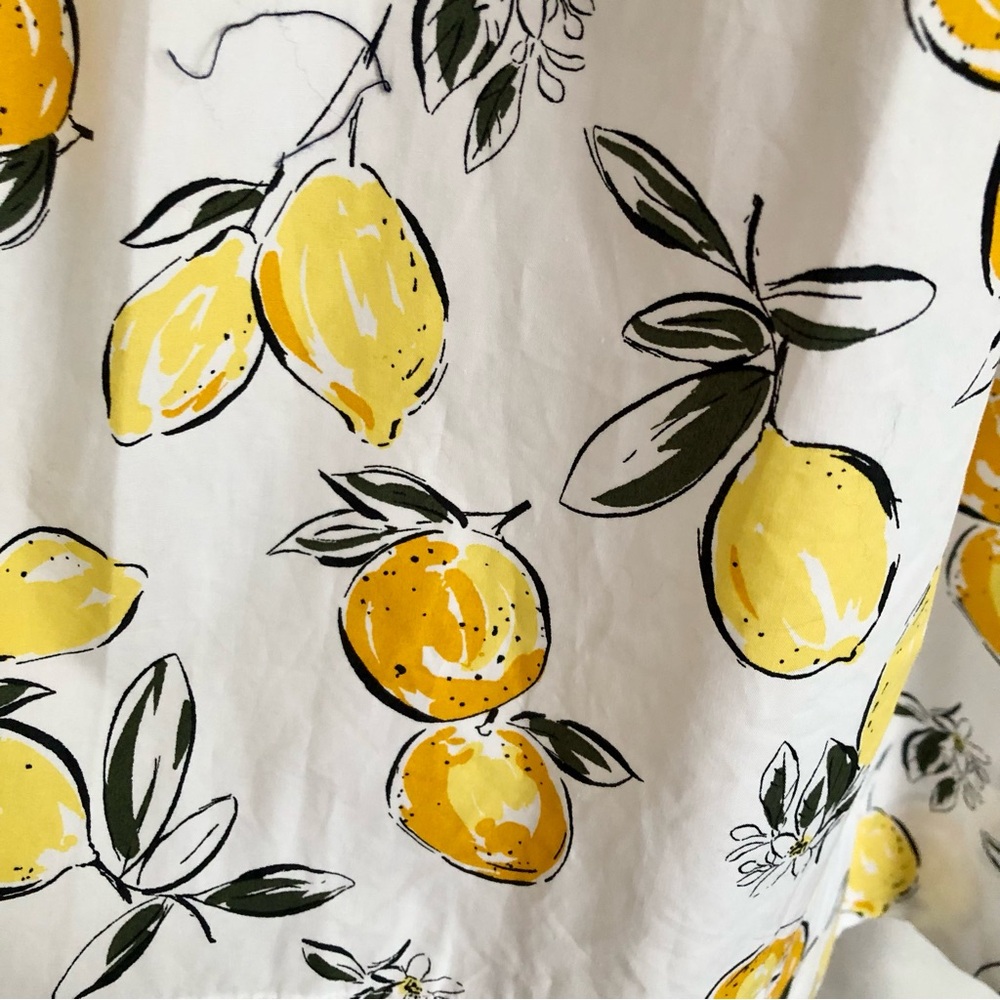 Free Assembly lemon print halter fit and flare cotton dress size S NWT - Picture 4 of 12